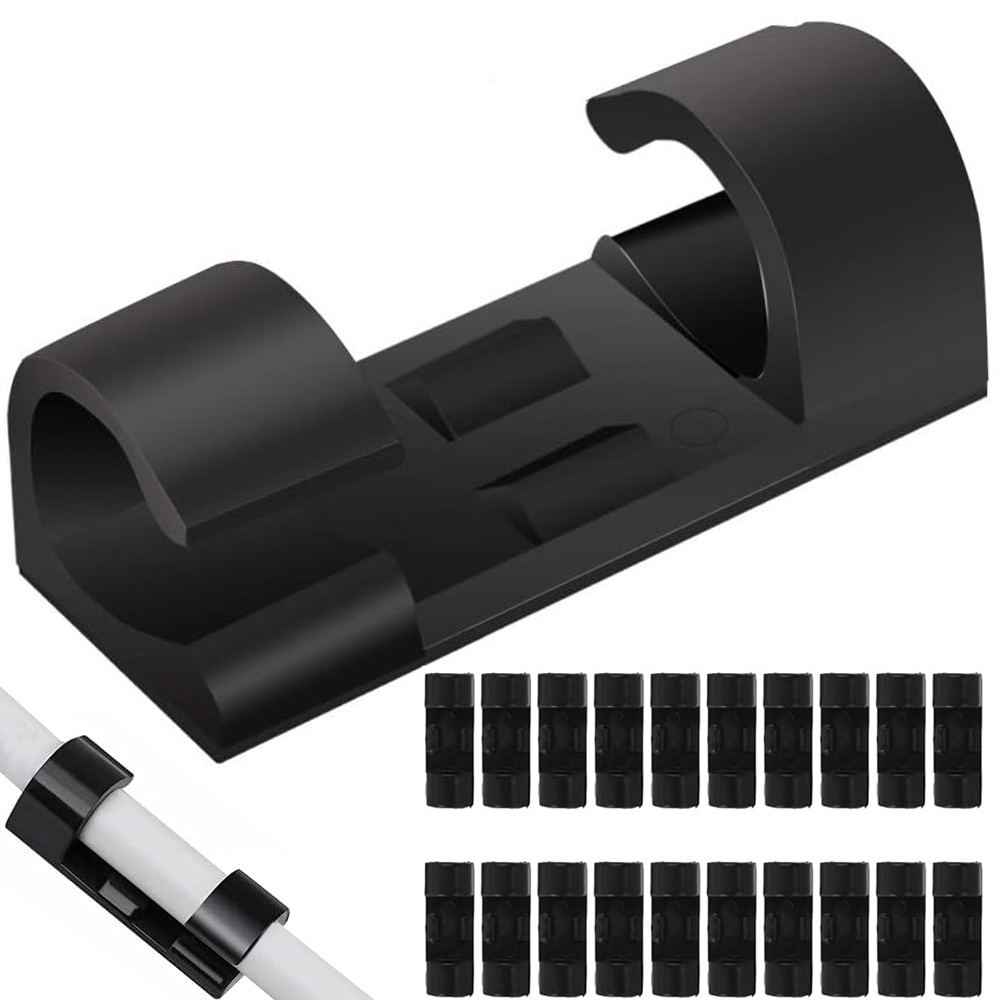 20-Pack Självhäftande Kabelhållare - Kabelclips