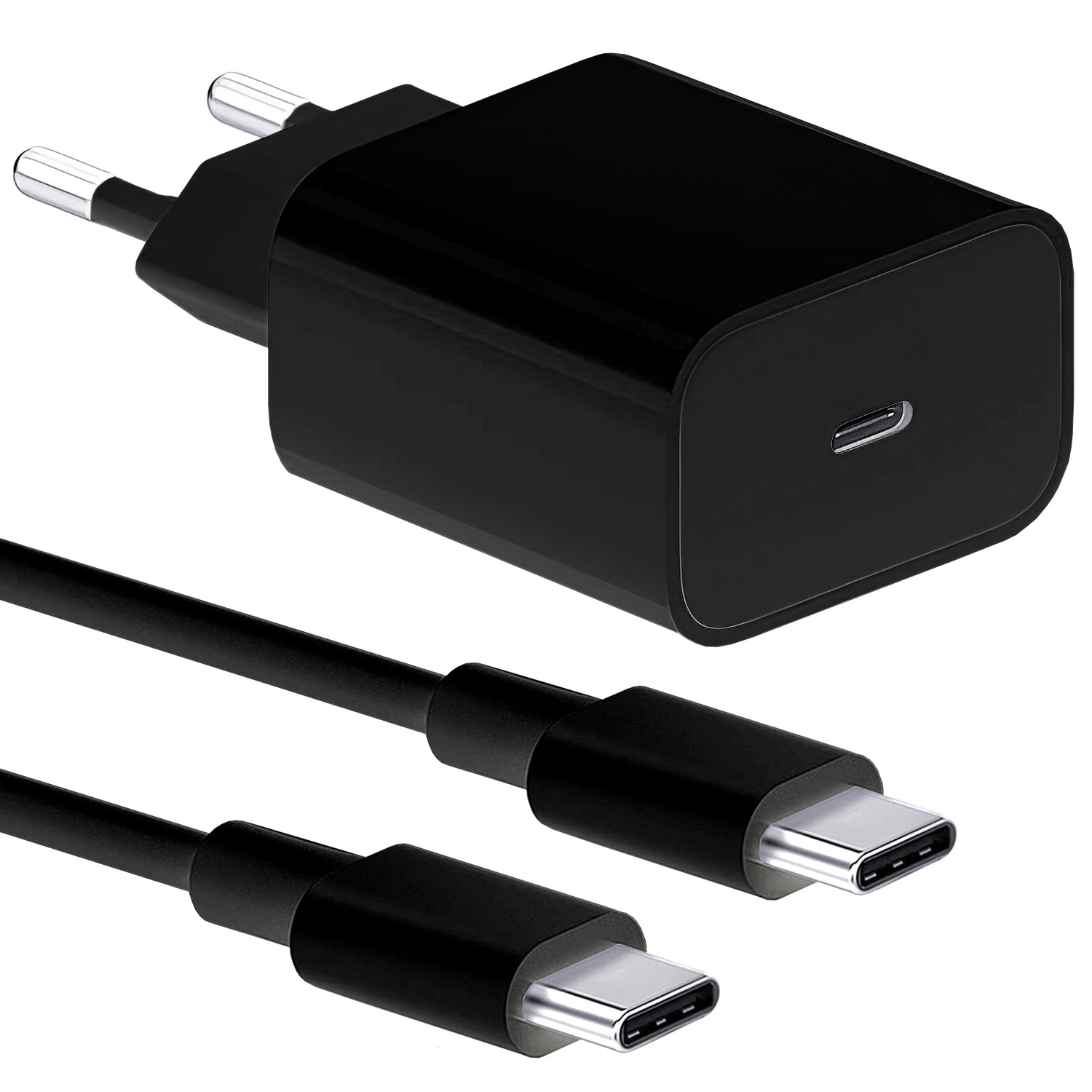 Lader for Samsung 25W - Hurtiglader USB-C - Strømadapter+Kabel 2m
