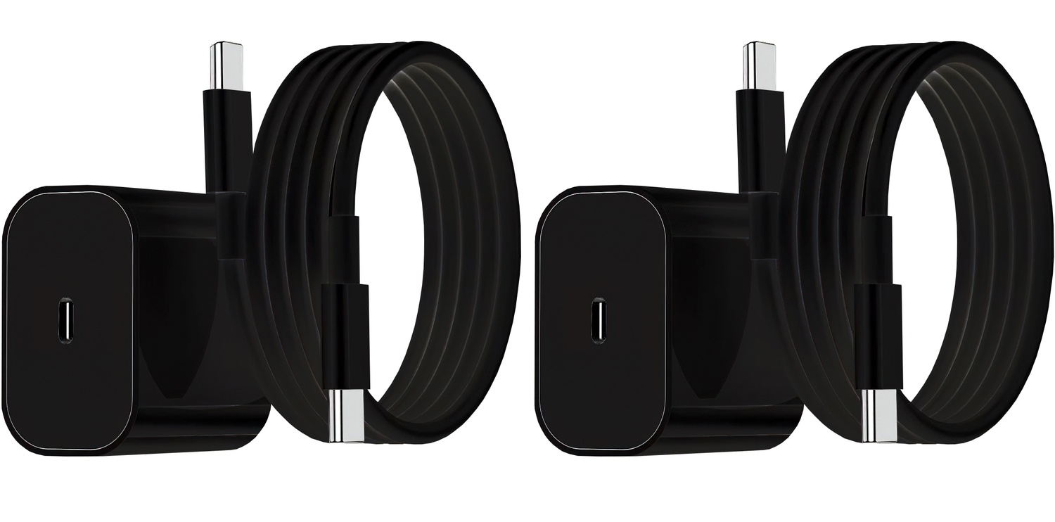 2-Pak - Lader for Samsung Adapter+Kabel 25W USB-C Hurtiglader