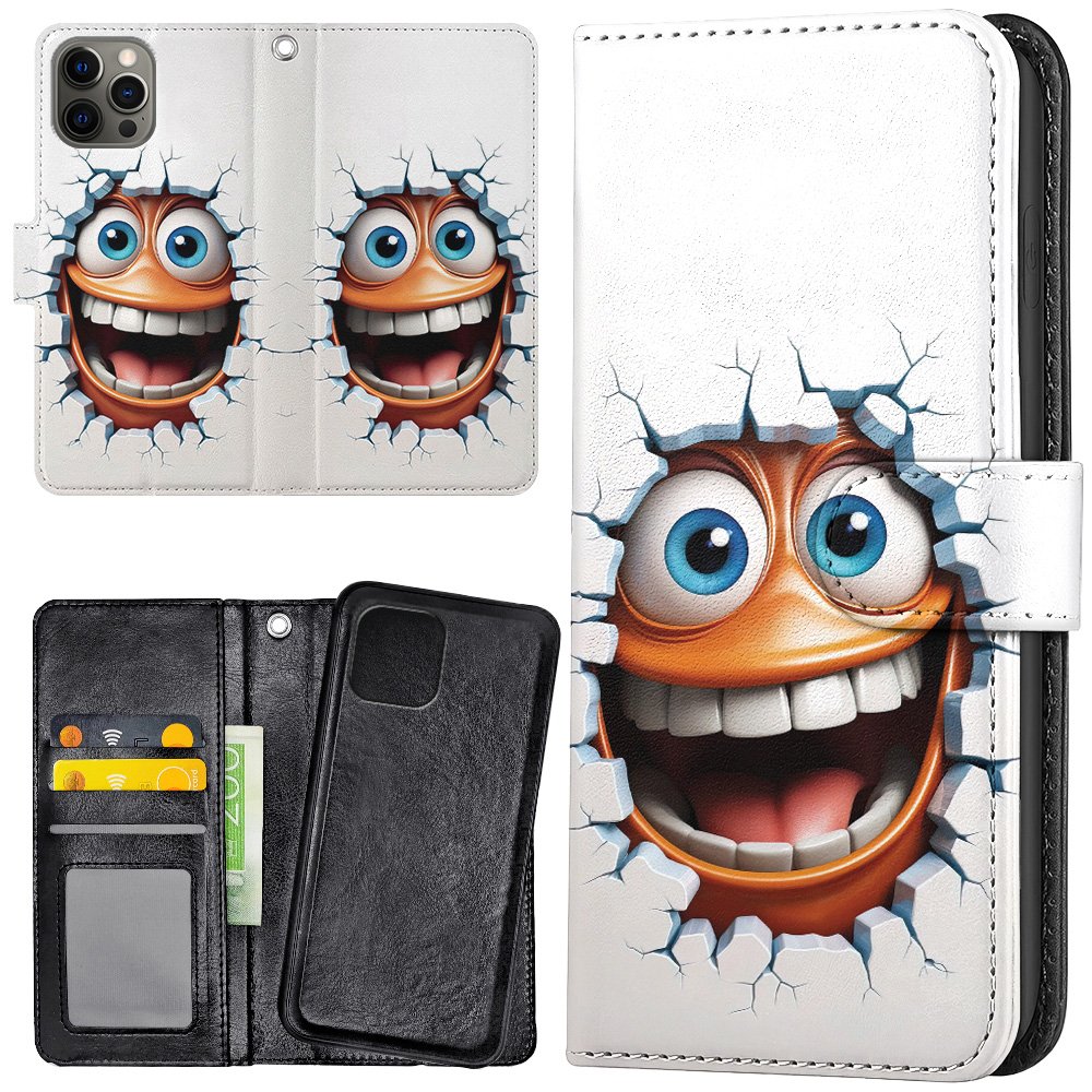 iPhone 15 Pro - Plånboksfodral/Skal Emoji