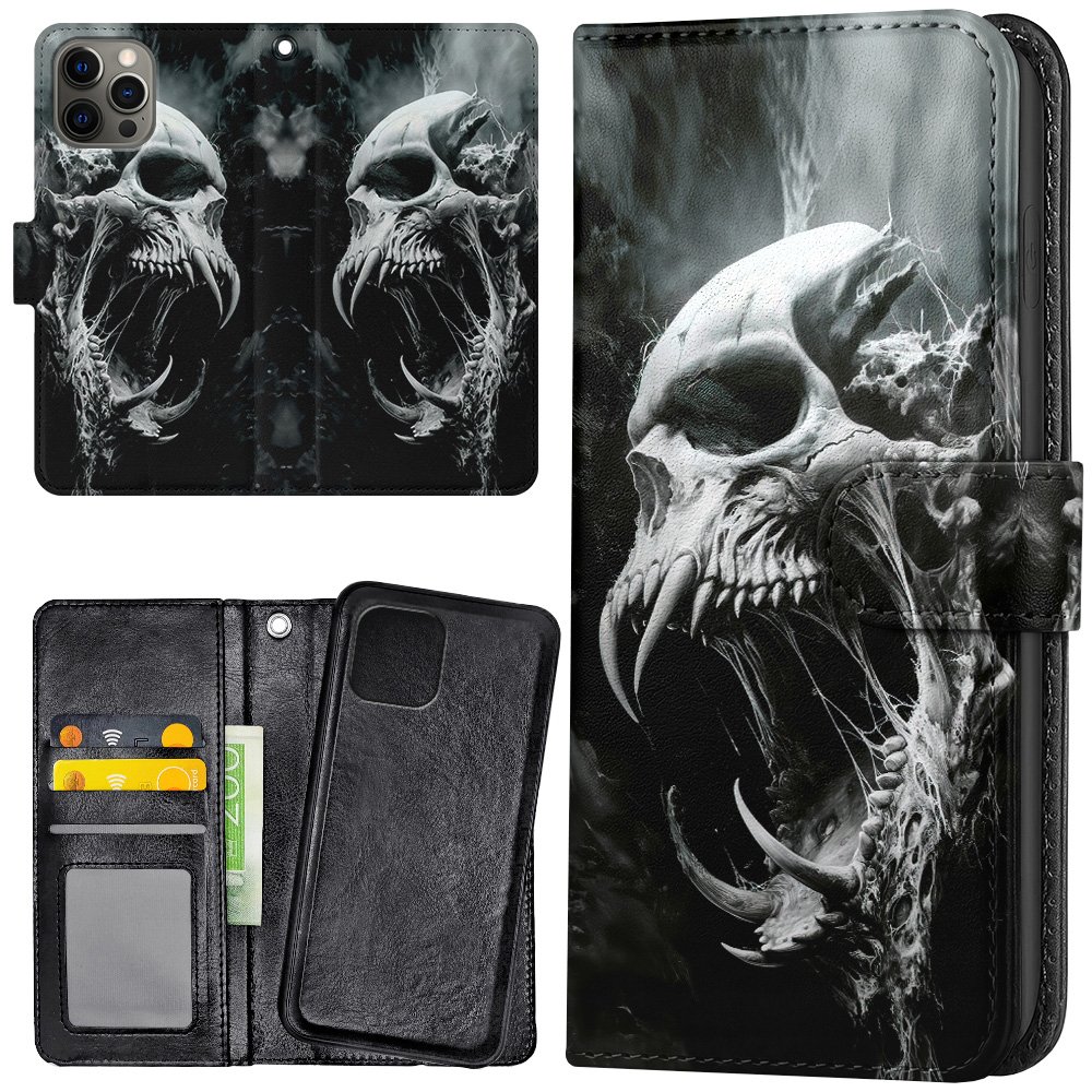 iPhone 15 Pro Max - Plånboksfodral/Skal Skull