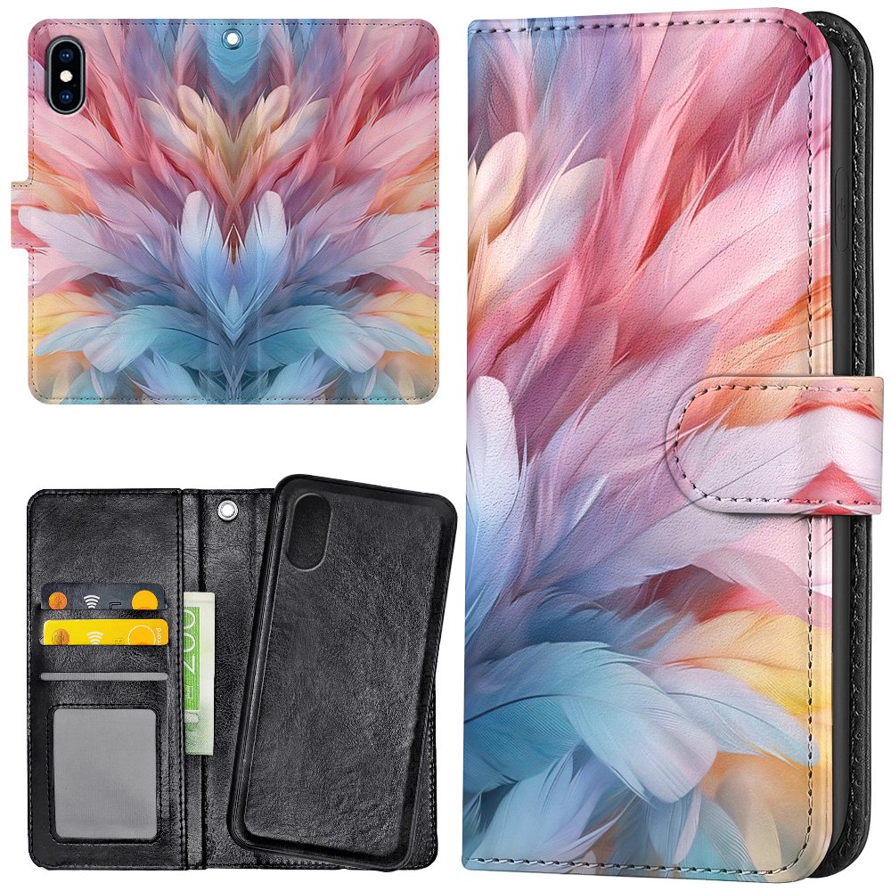 iPhone XR - Plånboksfodral/Skal Feathers