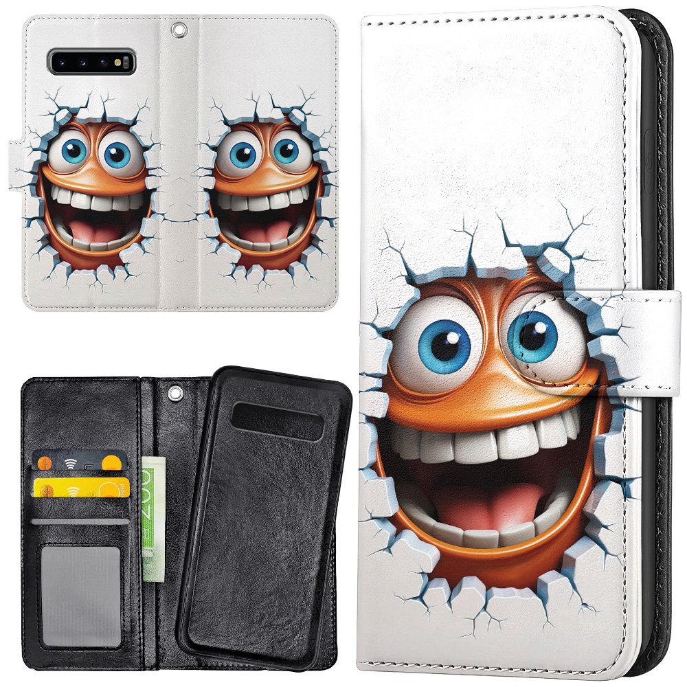 Galaxy S10 Plus - Plånboksfodral/Skal Emoji