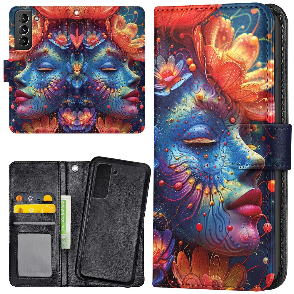 Galaxy S21 Plus - Plånboksfodral/Skal Psychedelic