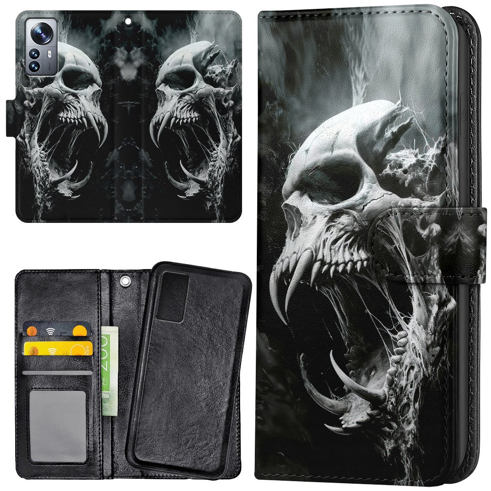 12 Pro - Plånboksfodral/Skal Skull