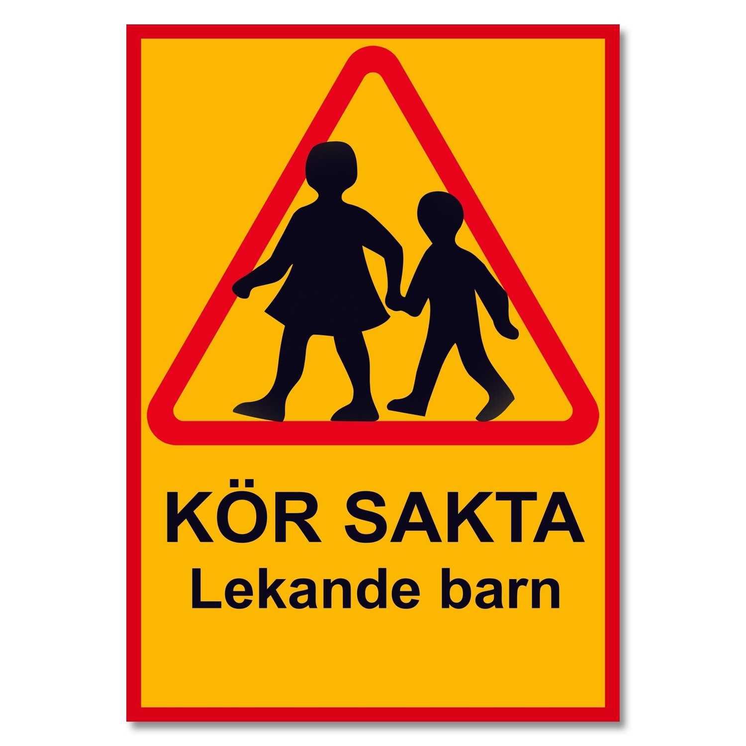 Aja hitaasti leikkiviä lapsia - Kyltti / Varoitusmerkki - Liikennemerkit
