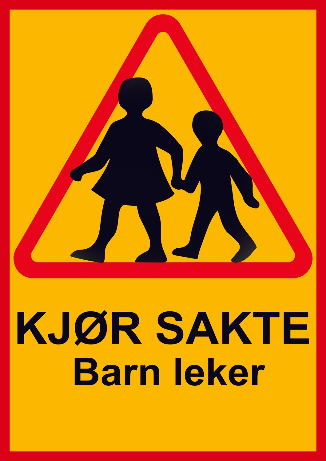 Kjør sakte barn leker - Skilt / Varselskilt - Trafikkskilt