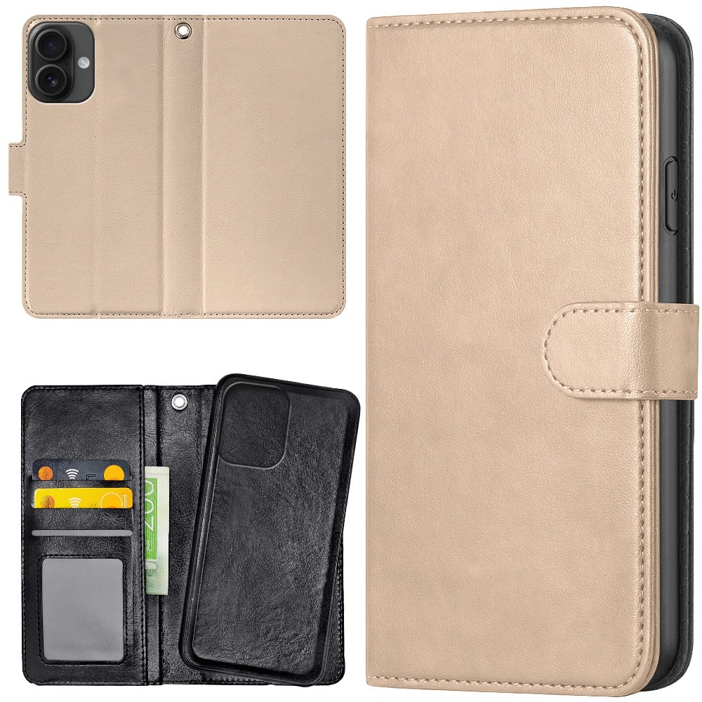iPhone 16 Plus - Plånboksfodral/Skal Beige