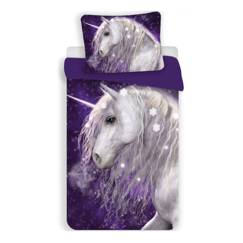 Unicorn Lila Børnesengetøj 100×135 cm, 40×60 cm - Blødt og Farverigt Sengetøj til Børn
