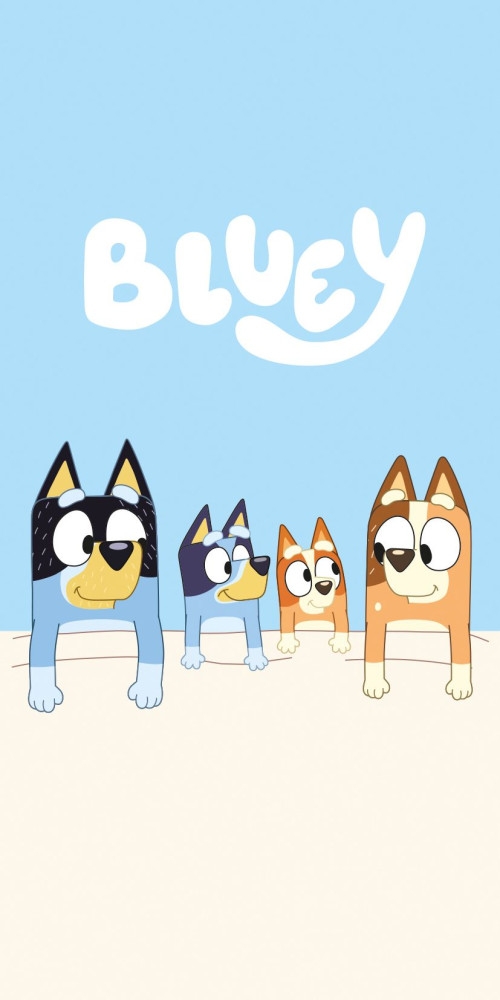 Bluey badhandduk för sömn, strandhandduk 70x140 cm