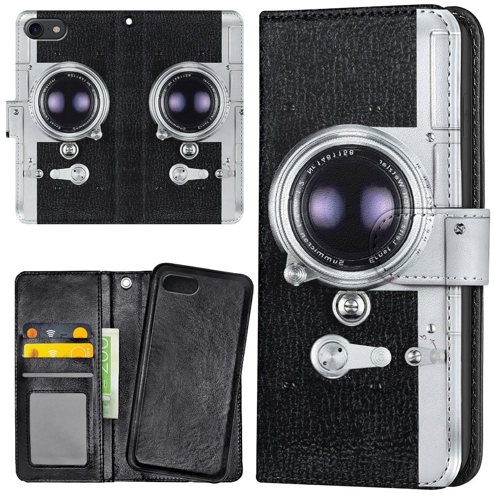 iPhone 16e/17e - Plånboksfodral/Skal Retro Kamera