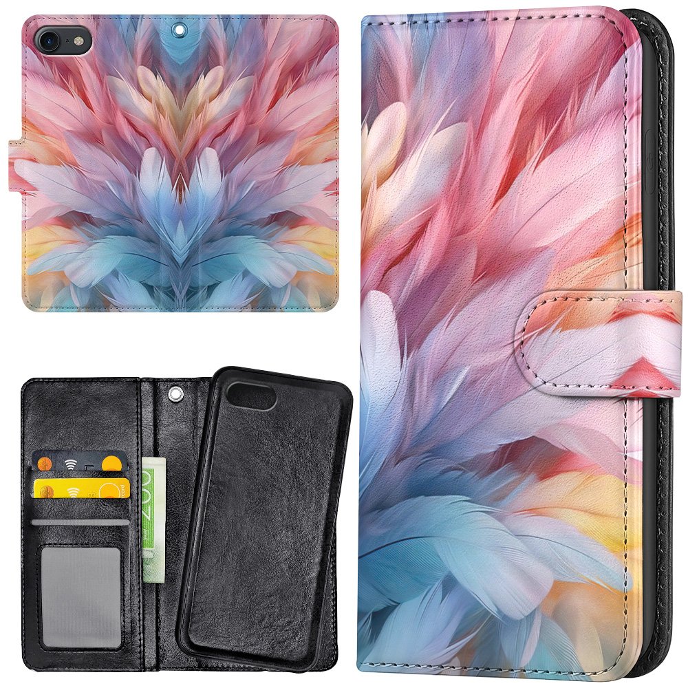 iPhone 16e/17e - Plånboksfodral/Skal Feathers