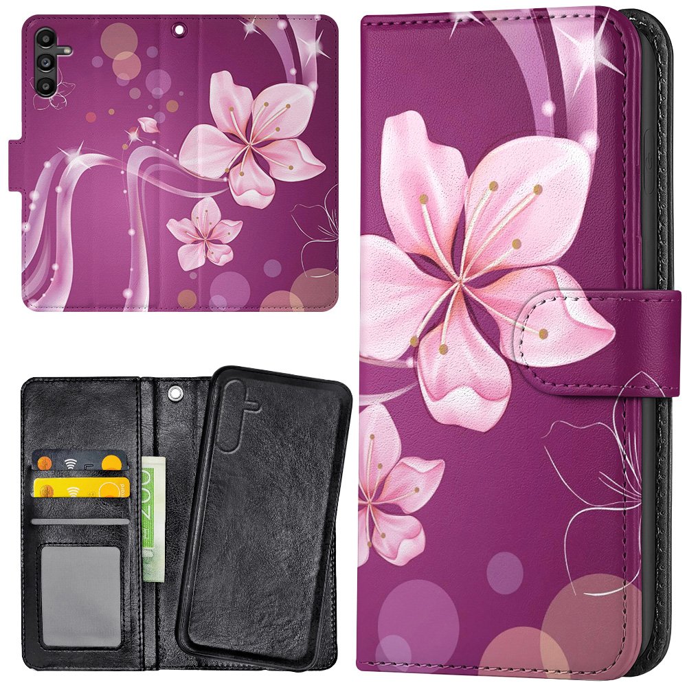 Samsung Galaxy A56 5G - Plånboksfodral/Skal Vit Blomma