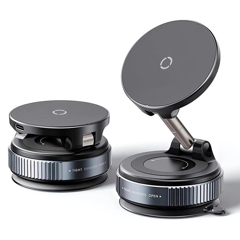 Mobilholder / Magnetisk Telefonholder – Trådløs Lading & Vakuumfeste for Bil