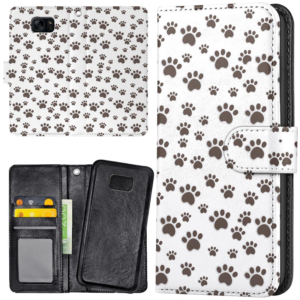 Galaxy S7 - Plånboksfodral/Skal Paw Pattern