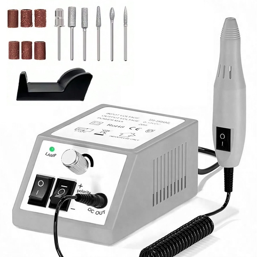 Elektrisk Nagelfil med 12 Tillbehör för Naglar - Pedikyr Manikyr