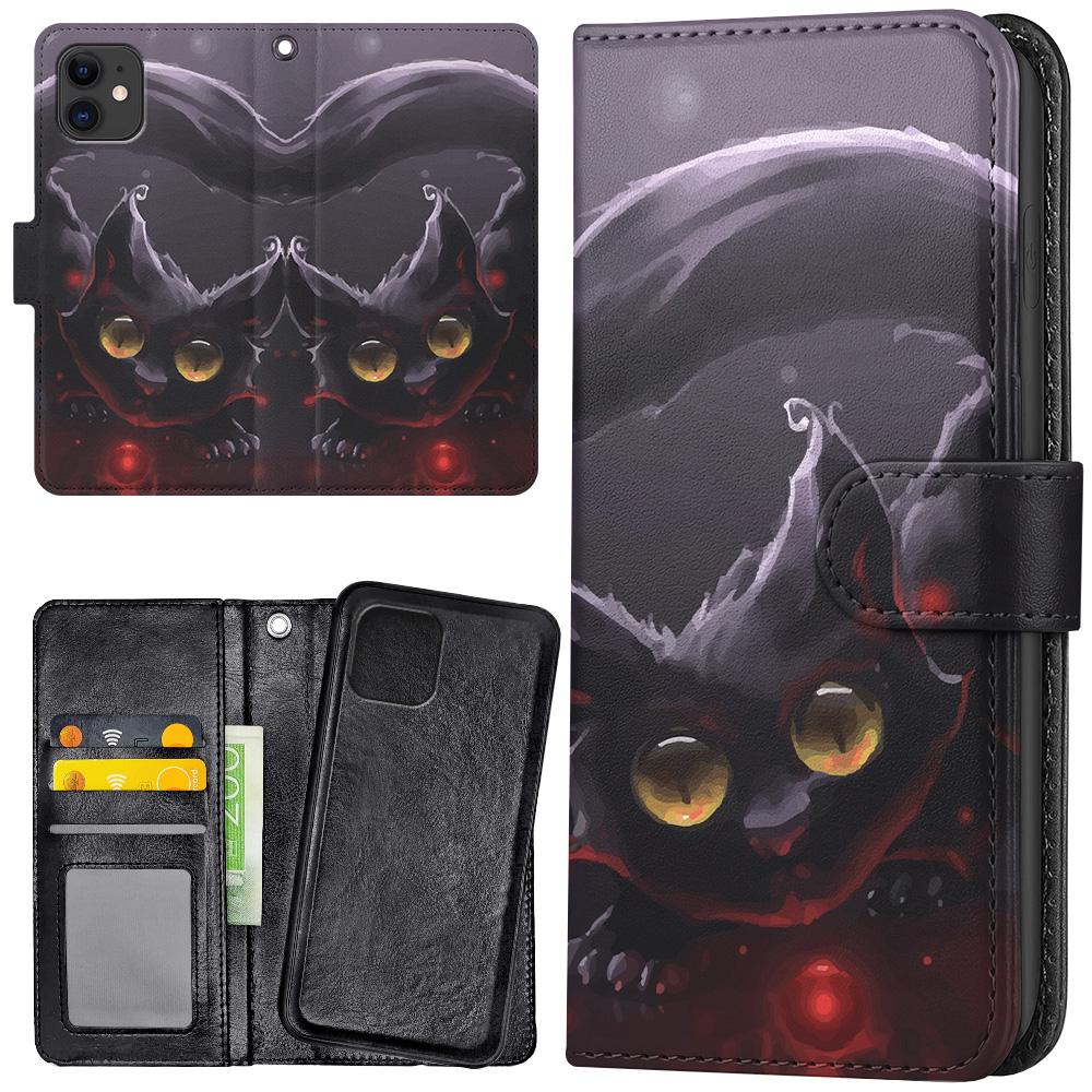 iPhone 12 Mini - Lommebok Deksel Svart Katt