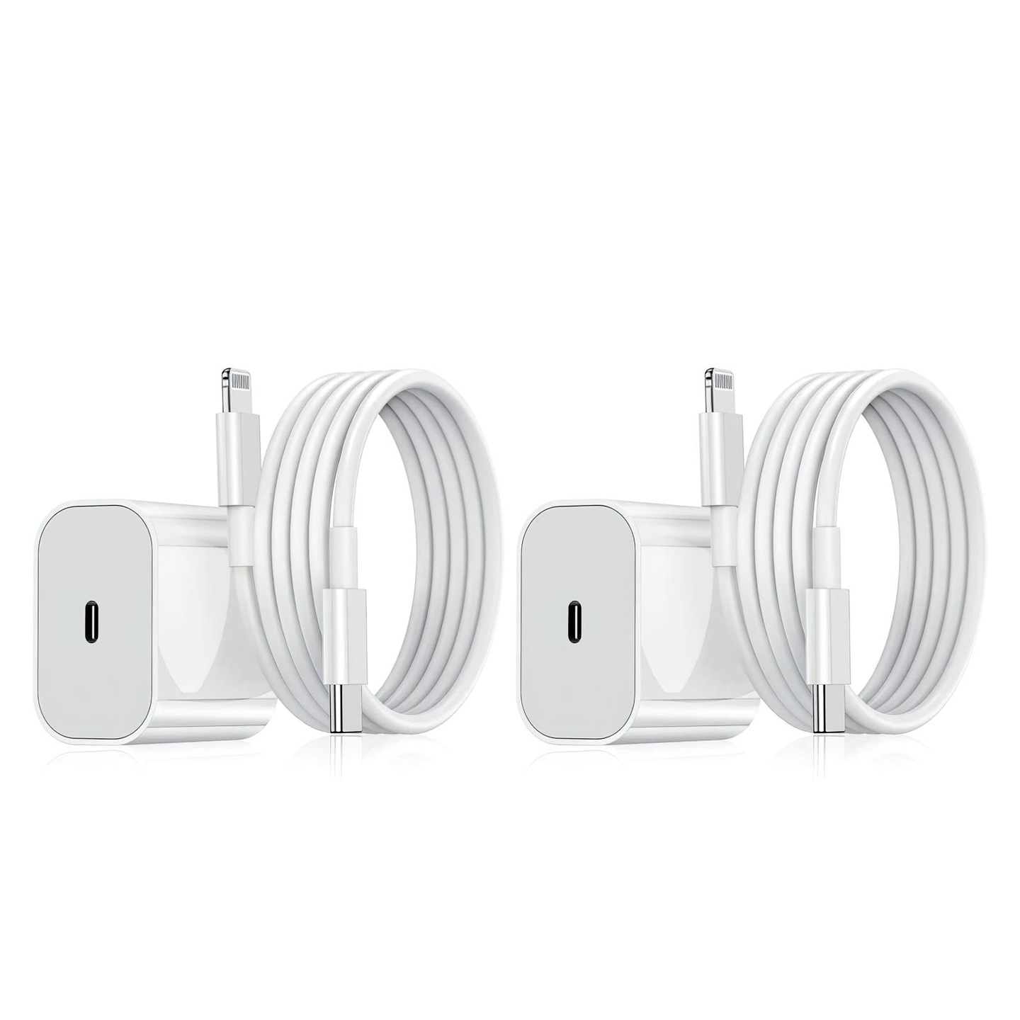 2-Pak - Lader for iPhone - Hurtiglader - Adapter + Kabel 20W USB-C
