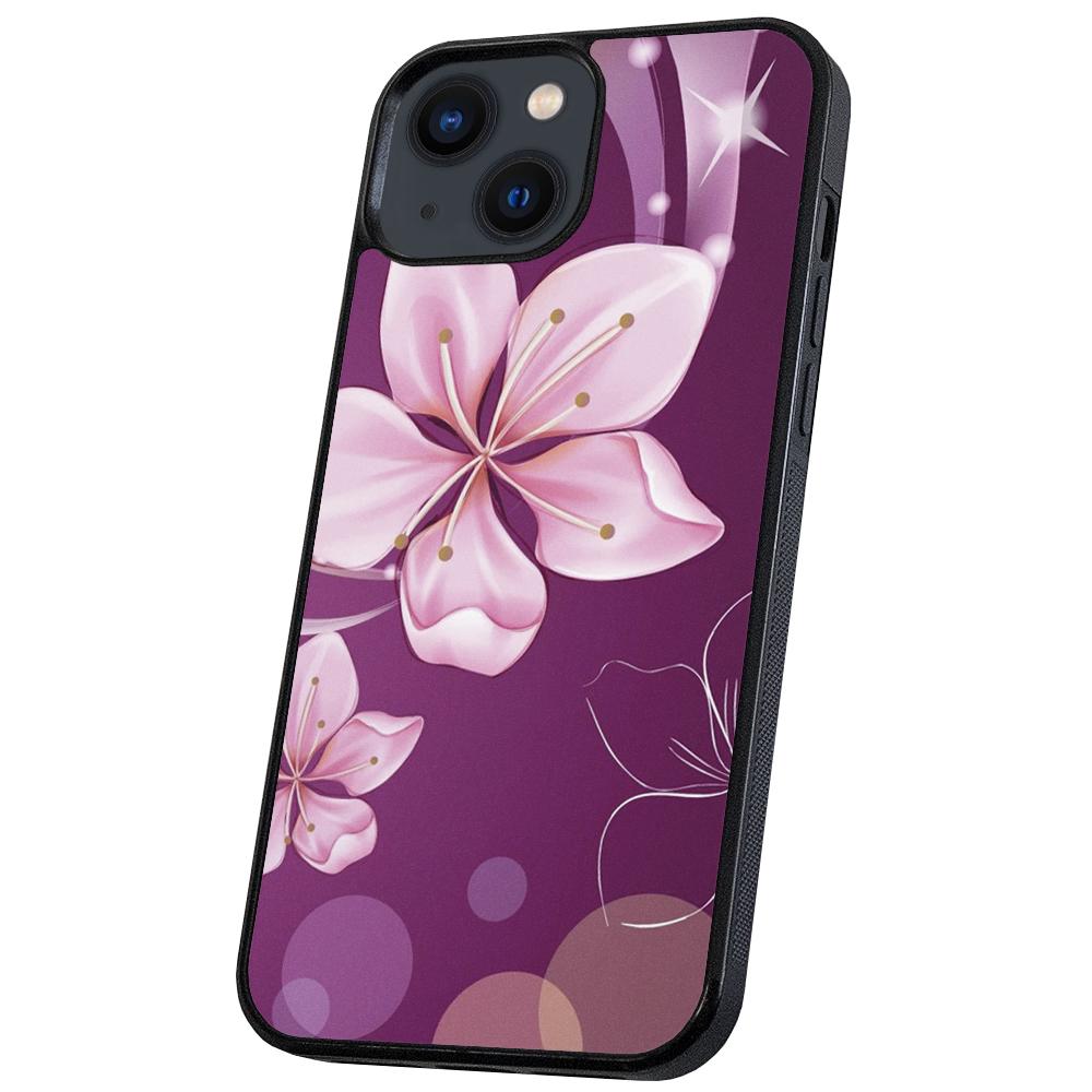 iPhone 14/15 Plus - Skal/Mobilskal Vit Blomma