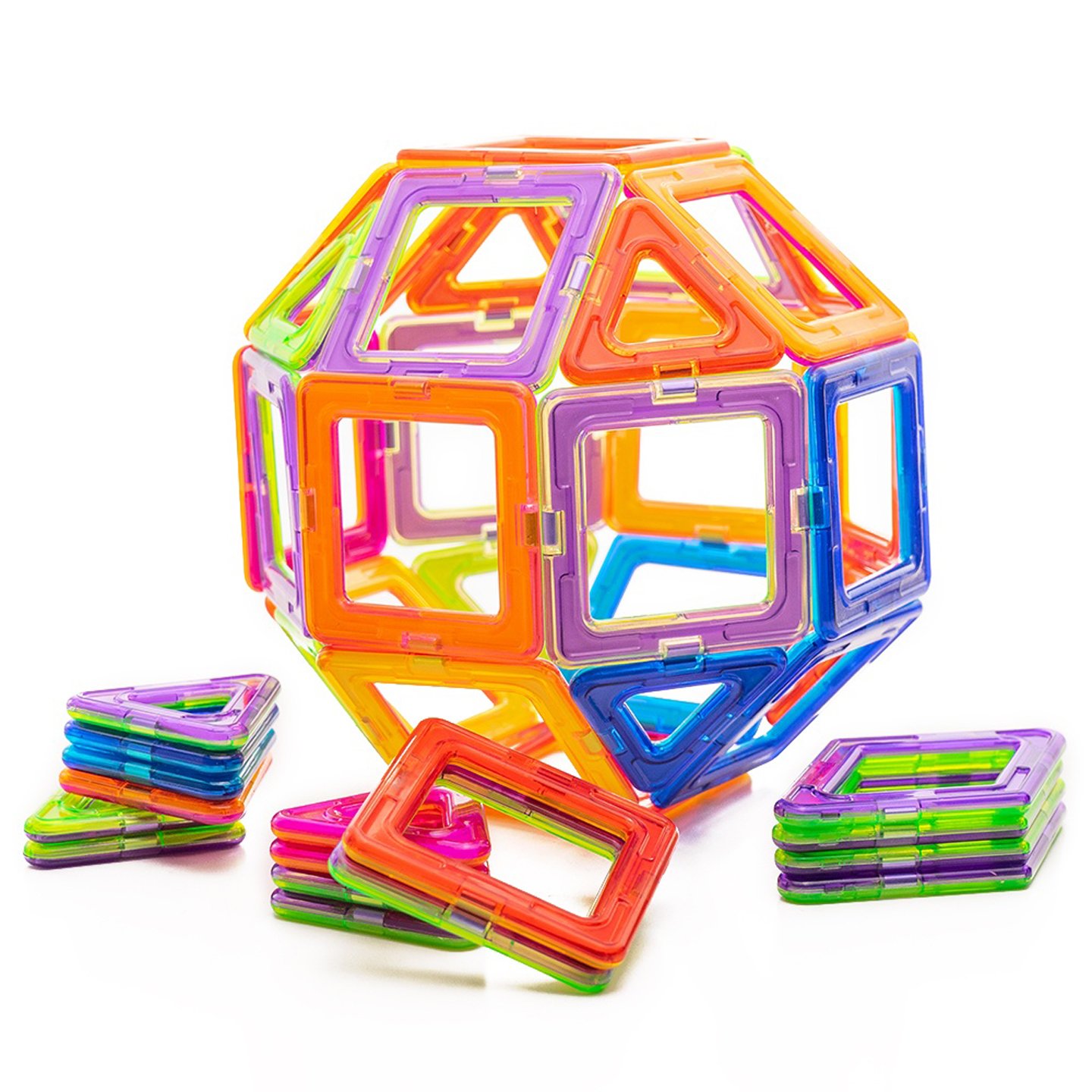 Magnetic Tiles - 40 Delar Magnetiska Byggklossar - Bygg Magneter