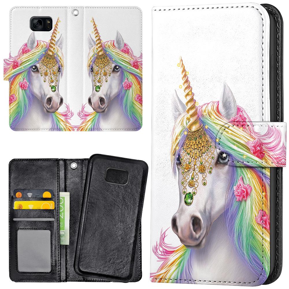 Galaxy S7 - Plånboksfodral/Skal Unicorn/Enhörning