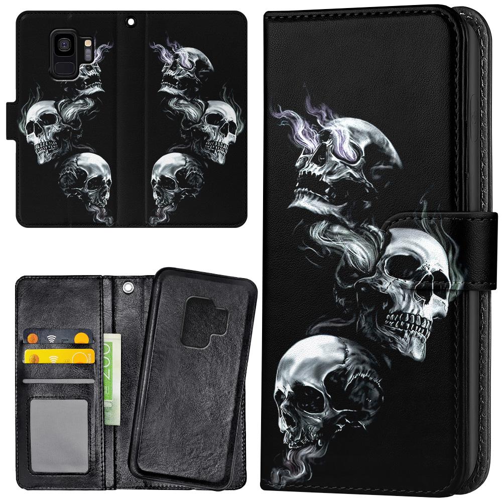 Samsung Galaxy S9 - Plånboksfodral/Skal Skulls