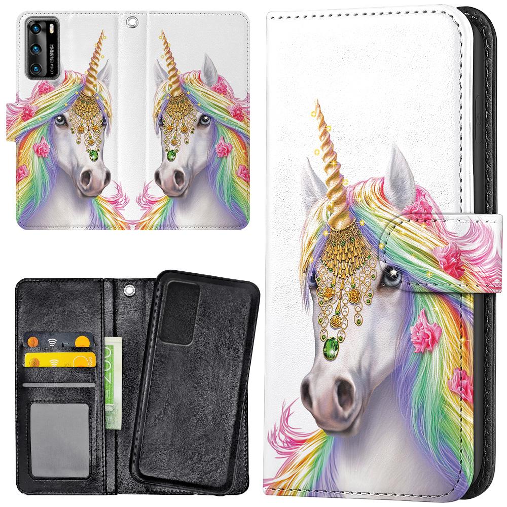 P40 - Plånboksfodral/Skal Unicorn/Enhörning