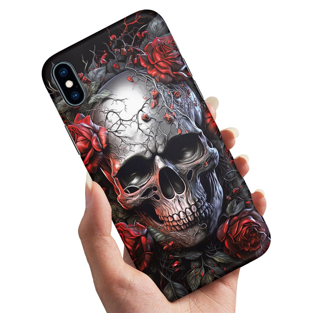 Skal / Mobilskal till iPhone XR - Skull Roses
