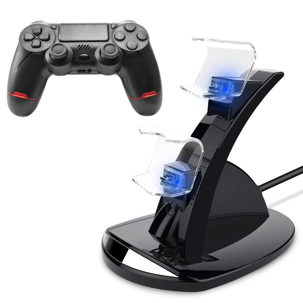 Trådlös spelkontroll med laddstation kompatibel med PS4 - DoubleShock - 1-pack + laddstation
