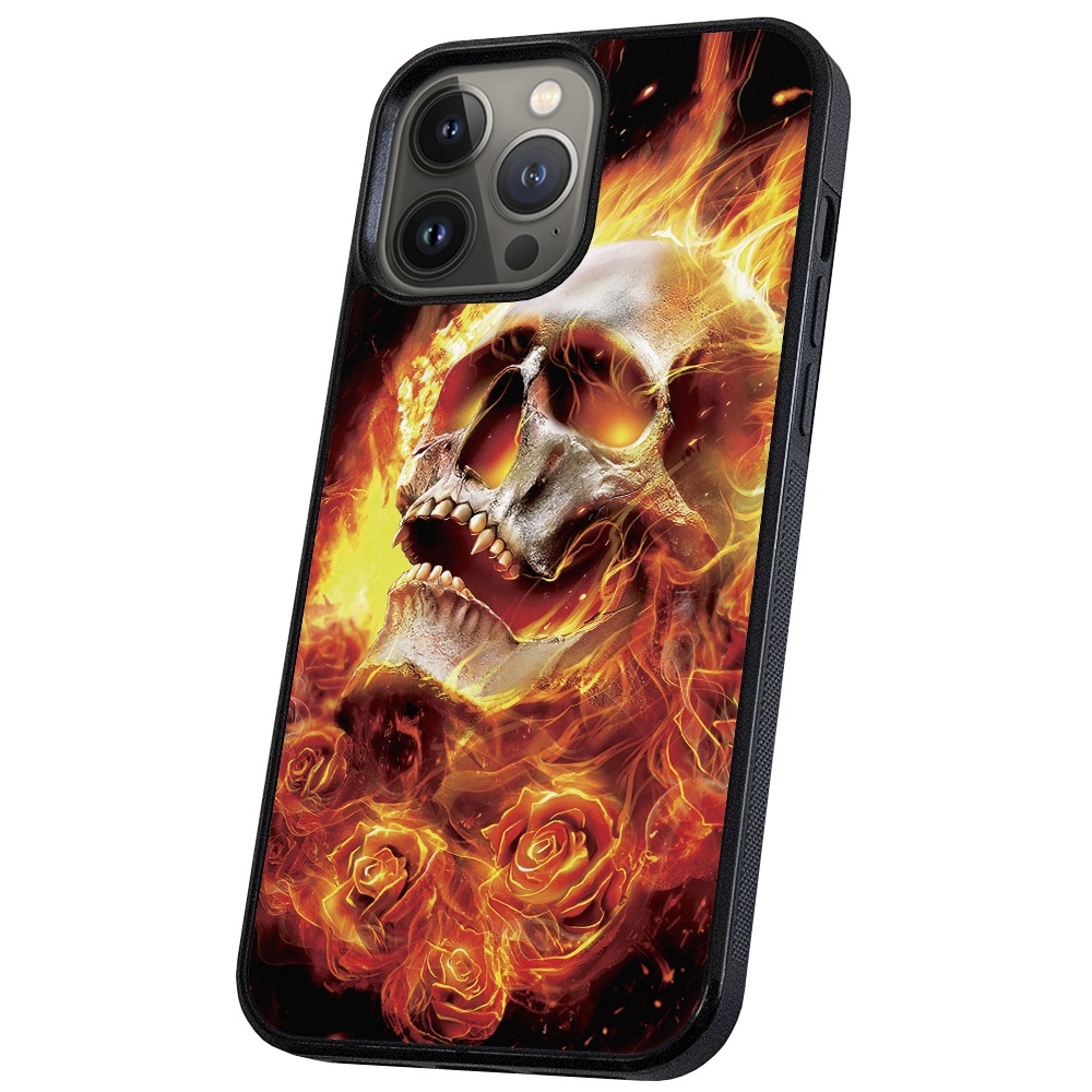 iPhone 14 Pro Max - Skal/Mobilskal Burning Skull