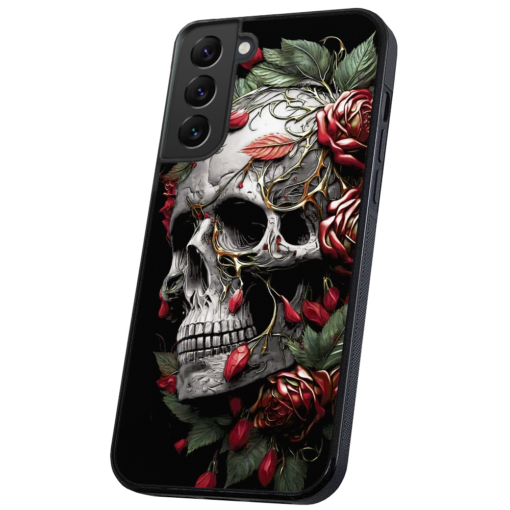 Galaxy S21 FE - Skal/Mobilskal Skull Roses