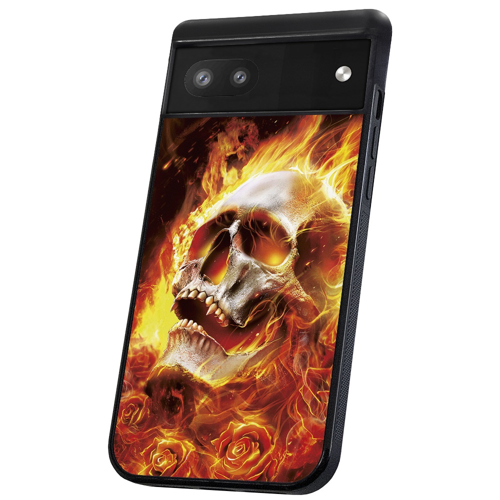 Pixel 6A - Skal/Mobilskal Burning Skull