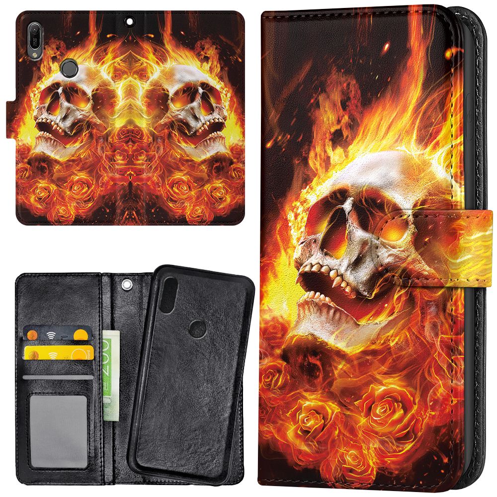 Mi A2 - Plånboksfodral/Skal Burning Skull