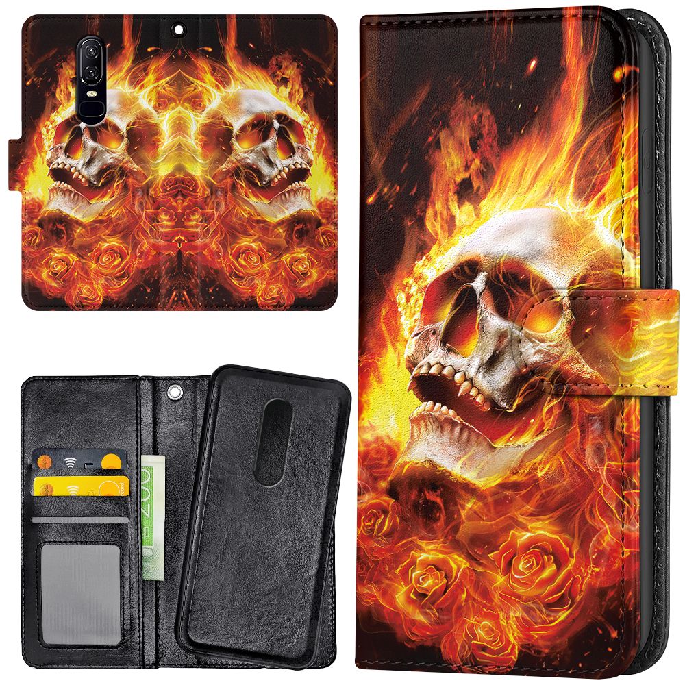 7 - Plånboksfodral/Skal Burning Skull