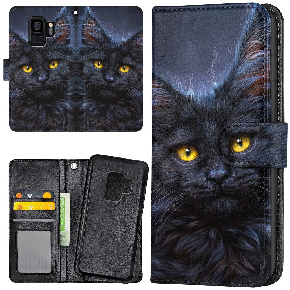 Honor 7 - Plånboksfodral/Skal Svart Katt