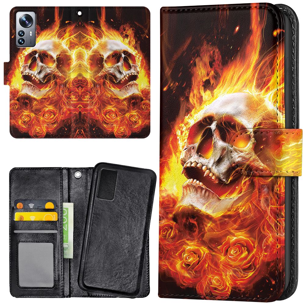 12 - Plånboksfodral/Skal Burning Skull
