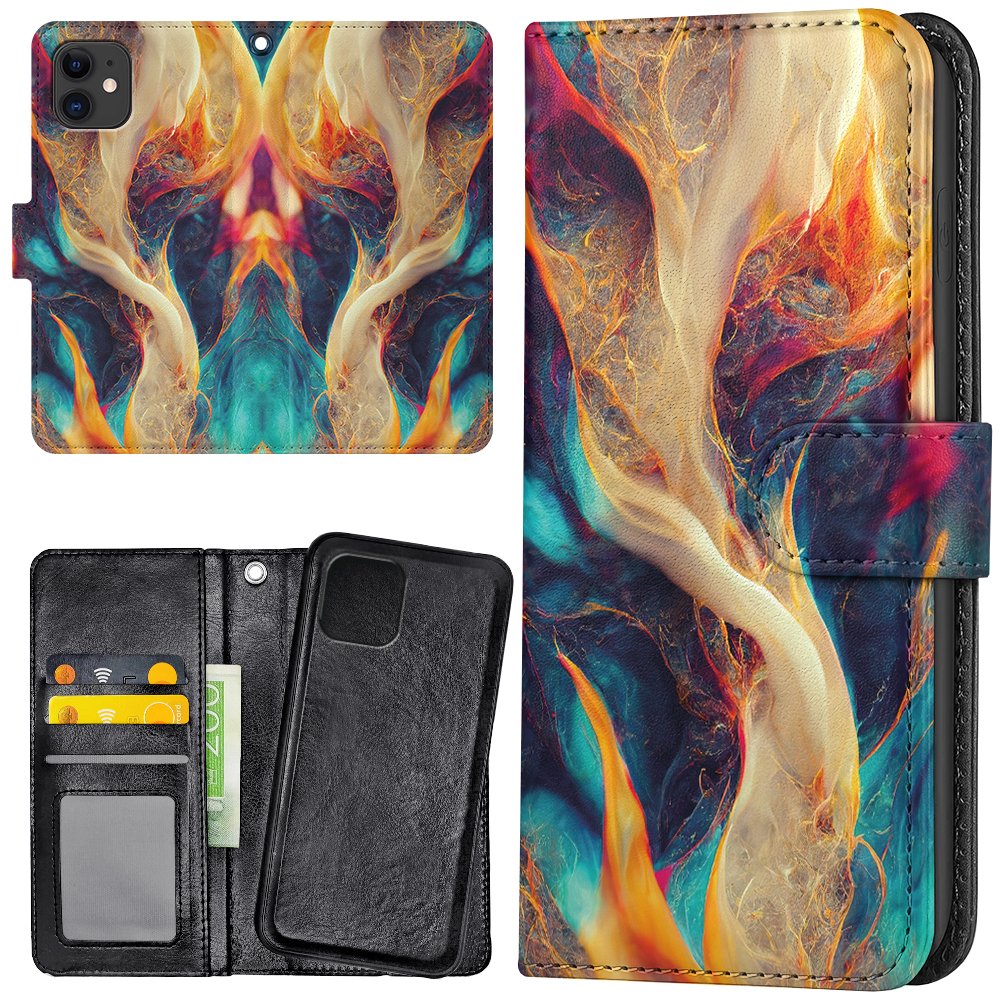 iPhone 12 Mini - Plånboksfodral/Skal Abstrakt Mönster