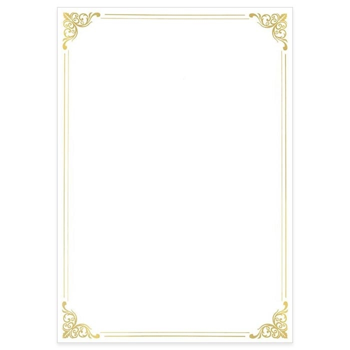 Diplom Certifikat - 20 ark A4 - Elegant Guld Folierat - 190 g