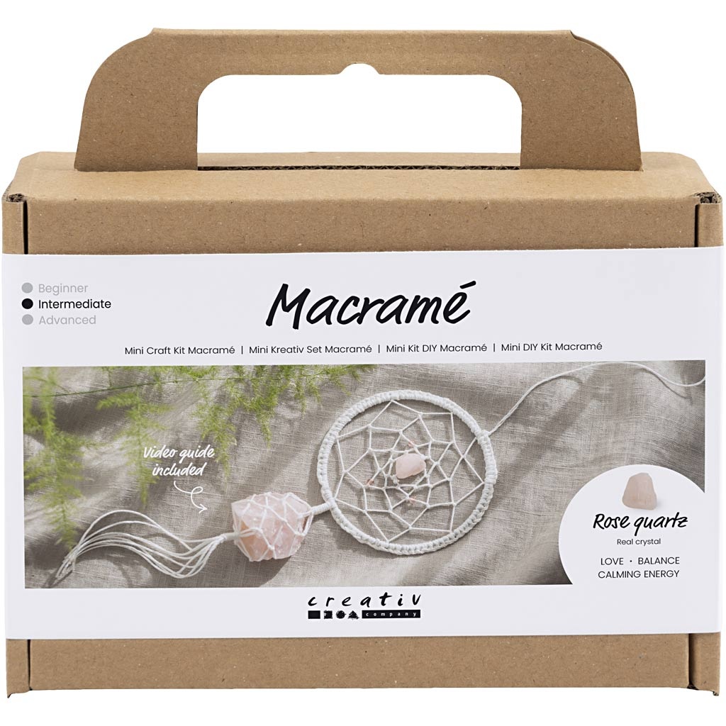 Mini DIY Kit Makramé - Drömfångare Med Kristaller