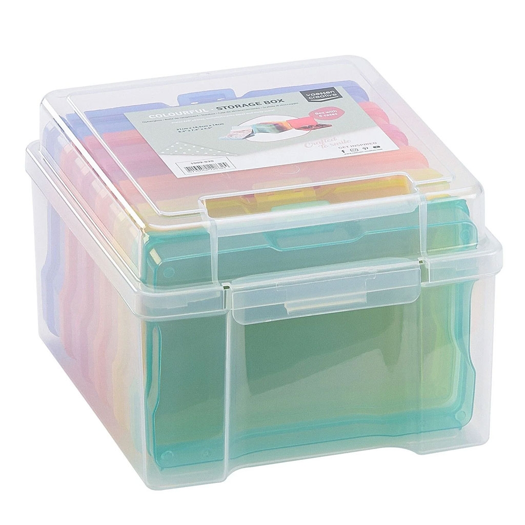 Förvaringsbox - Transparenta Färger - 21 x 18,5 cm