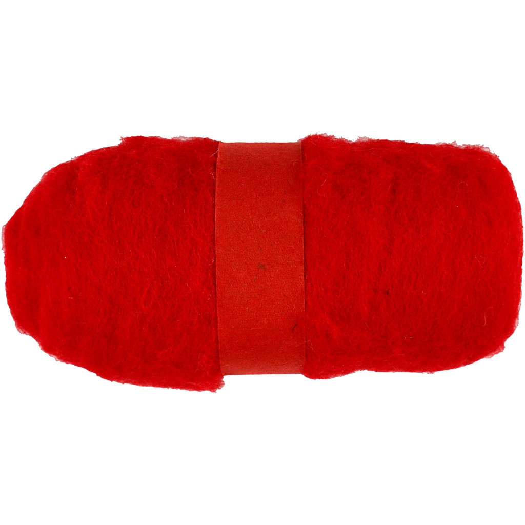 Kardad ull Nepal - Röd - 100 g