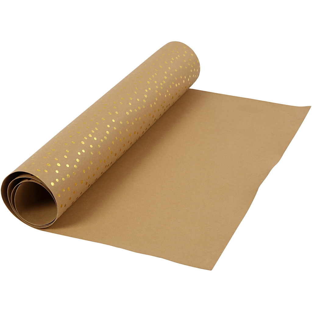 Läderpapper - Guldprickar - 50 cm