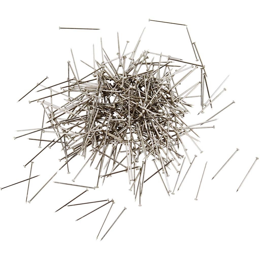 Knappnålar - L: 18 mm - Silver - 500g - ca 10000 st