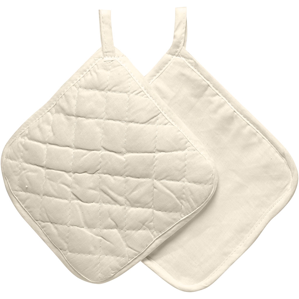 Grytlappar - 20 x 20 cm - Natur - 4 st