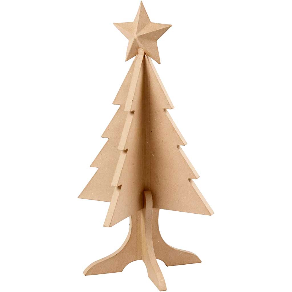 Stor Julgran i Papier Maché - Höjd: 63 cm - Dia. 34 cm