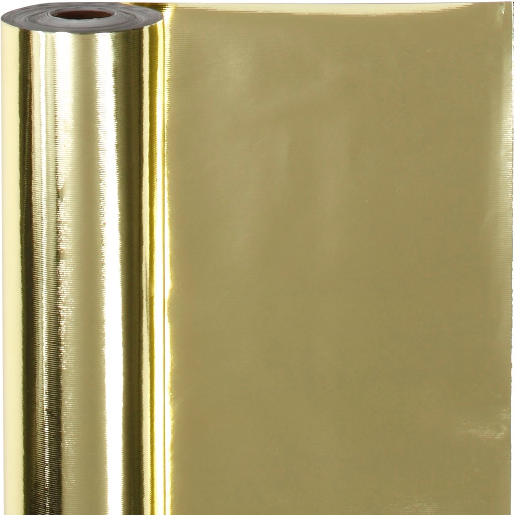 Presentpapper Guld Metallic - 100 meter - Bredd: 50 cm