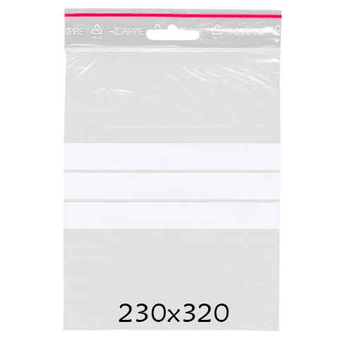 Blixtlåspåse Zippåse - Skrivfält - 230x320 mm - 100 st