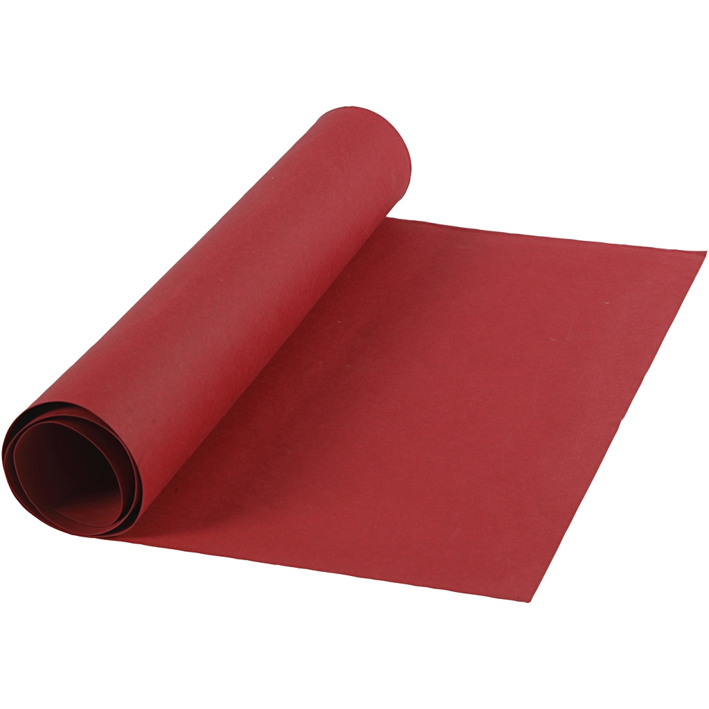 Läderpapper - B: 50 cm - Tjocklek 0,55 mm - Röd - 1m