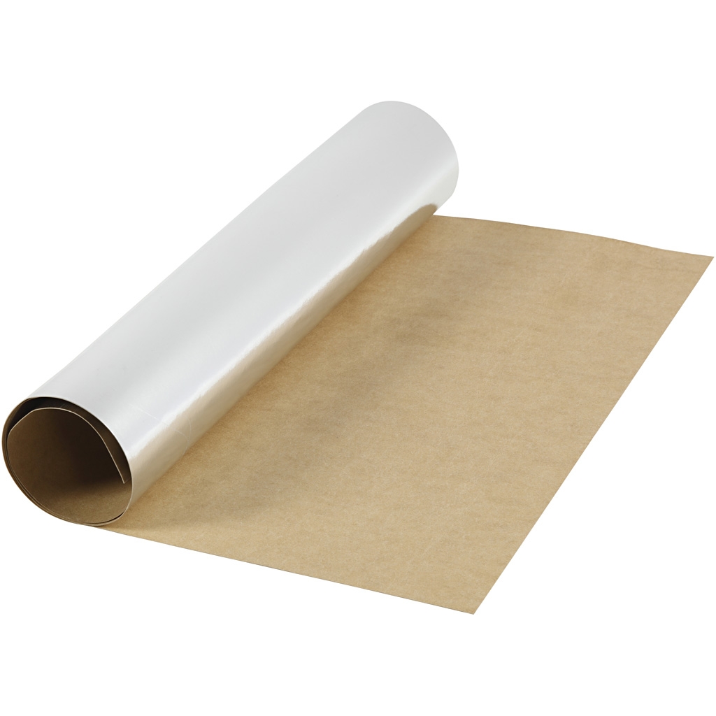 Läderpapper - B: 49 cm - Tjocklek 0,55 mm - Silver - 1m