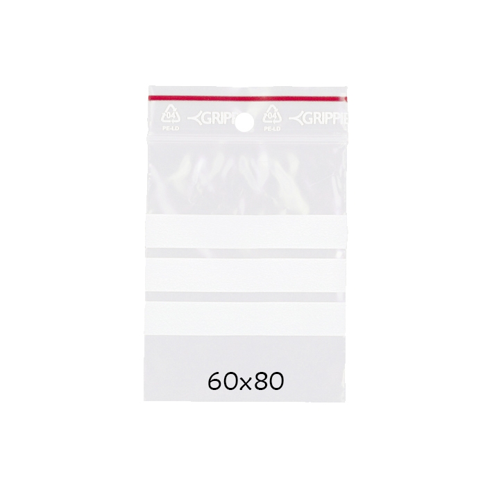 Blixtlåspåse Zippåse - Skrivfält - 60x80 mm - 1000 st